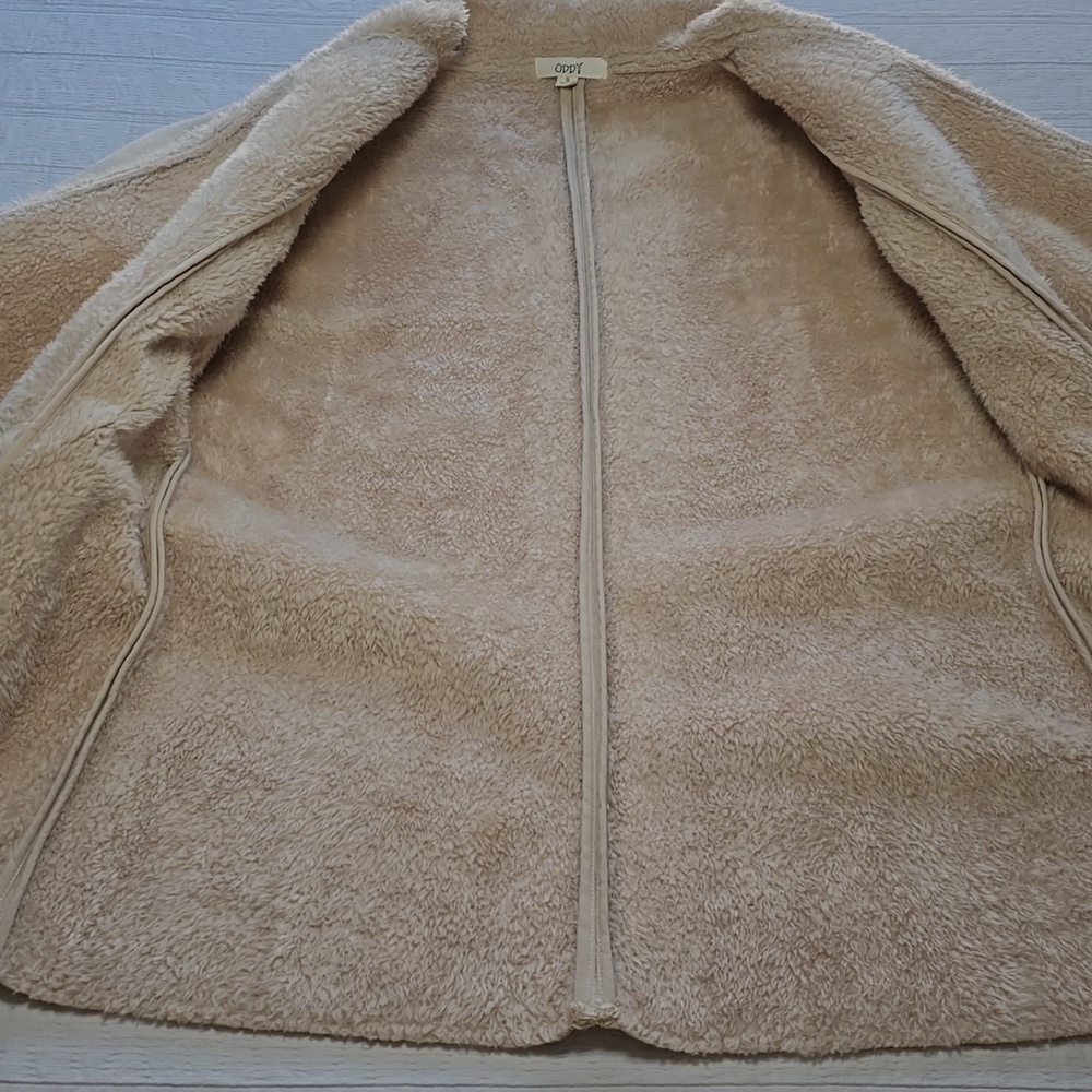 Oddy Faux Shearling & Faux Fur Cream Jacket Women's Size S - Picture 8 of 10
